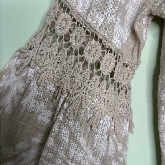 KAKTUS Beige 100% Cotton Cardigan Duster Top One Tie Made in Italy Medium - Picture 7 of 8